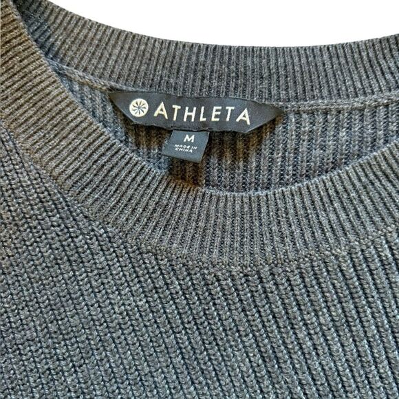 Athleta Rest Day Asymmetrical Hem Sweater Gray Silk Pima Cotton Blend Womens Med - Picture 8 of 13